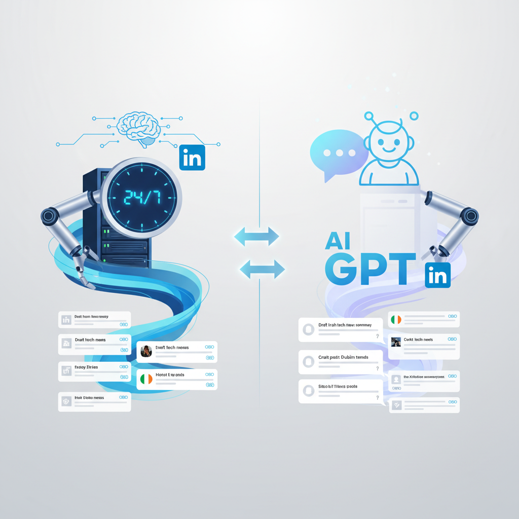 AI Post 24/7 vs. ChatGPT: LinkedIn News Posts for Irish Pros