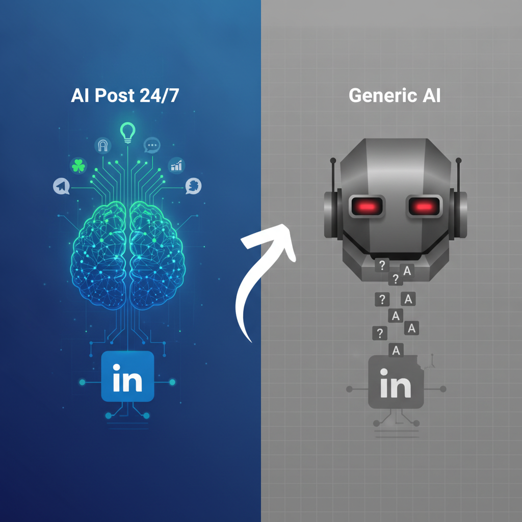 Best LinkedIn Content Ideas Tool for Irish Startups: AI Post 24/7 vs. Generic AI
