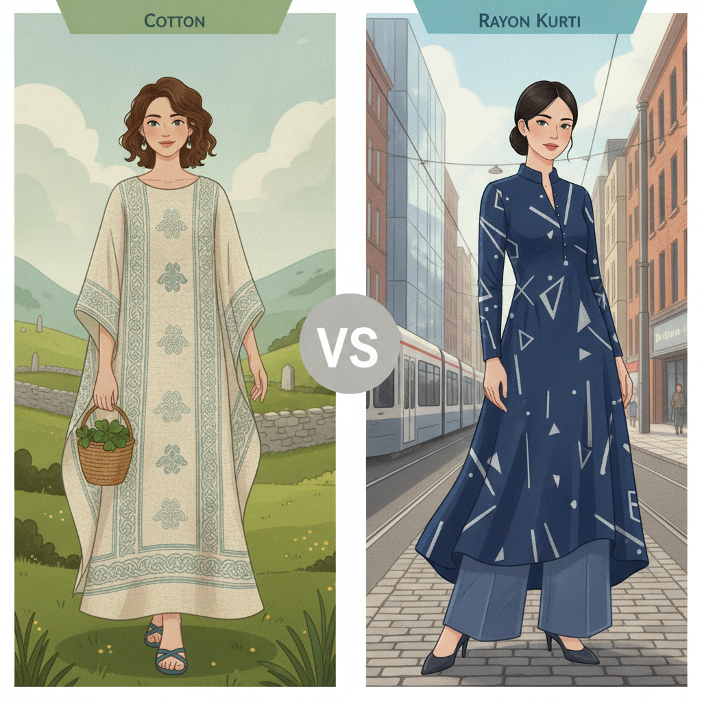 Cotton Kurtis vs. Rayon Kurtis: Ultimate Comfort & Style in Ireland