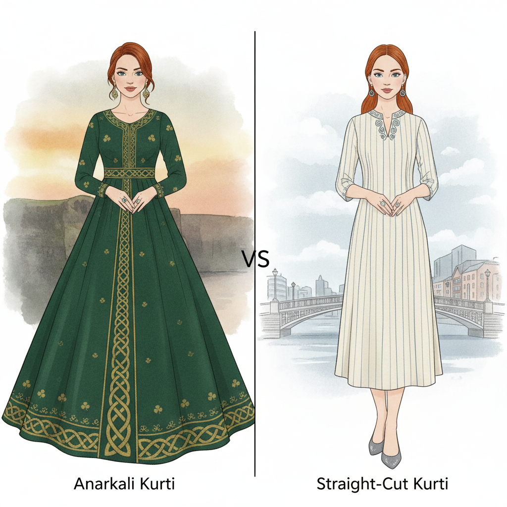 Anarkali vs. Straight-Cut Kurtis: Your Irish Style Guide