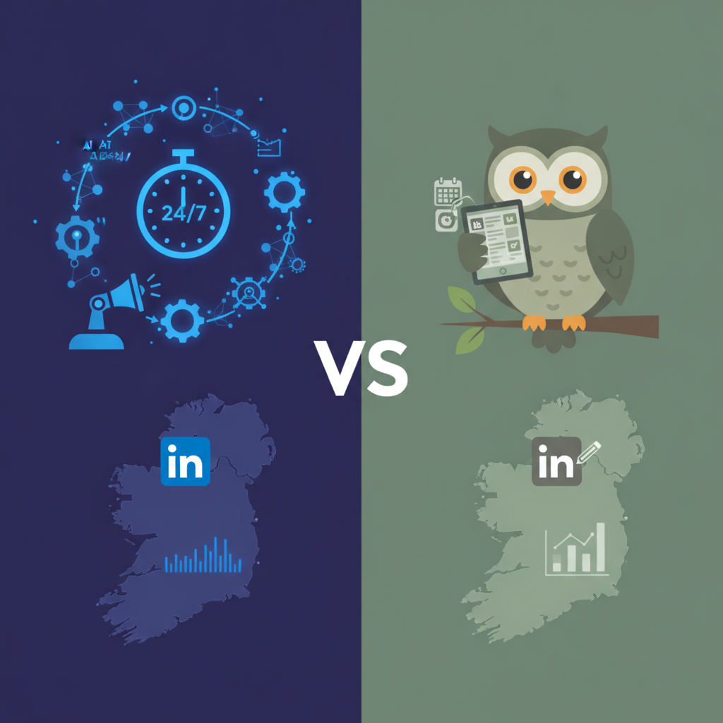 AI Post 24/7 vs. Hootsuite: LinkedIn Content Creation in Ireland