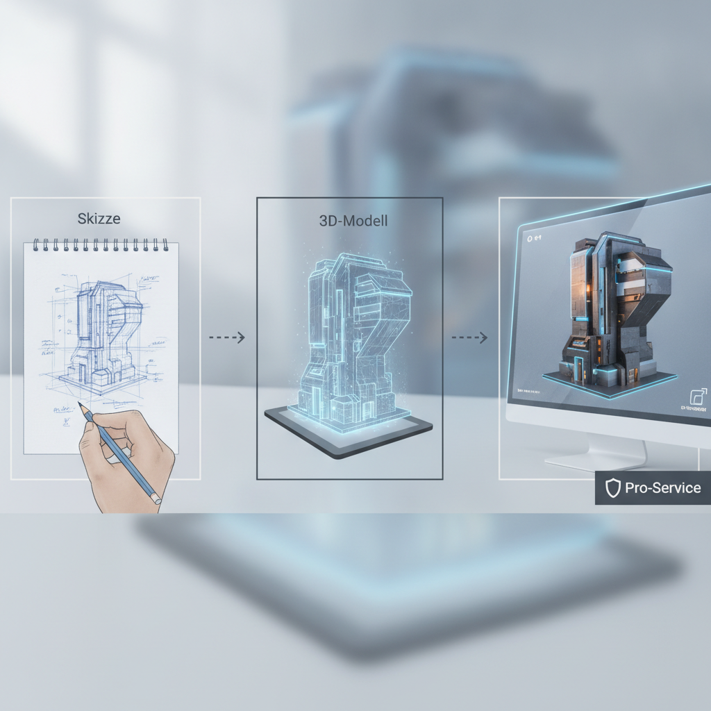 Skizze zu 3D-Modell: Ihr Leitfaden mit einem Profi-Service