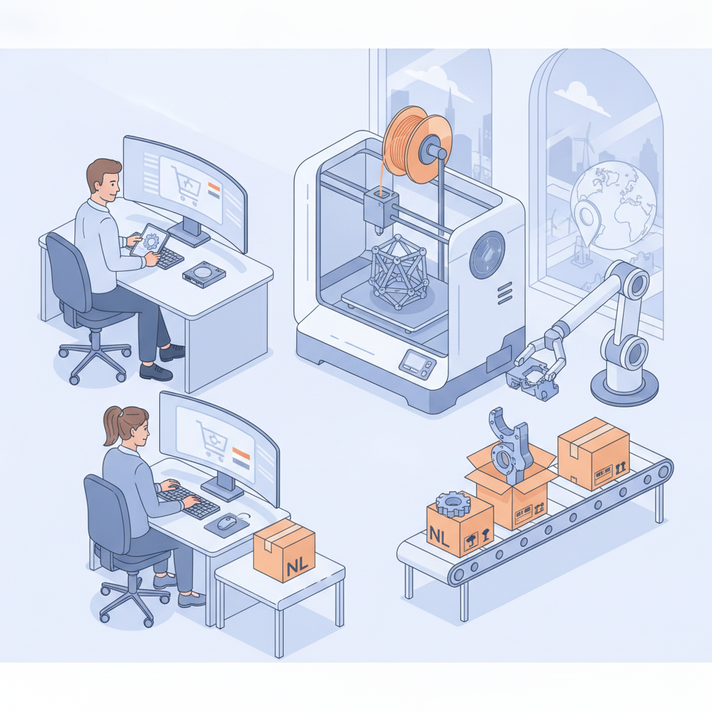 Hoe werkt het bestelproces voor 3D printen of filamenten als ik vanuit Nederland bestel?