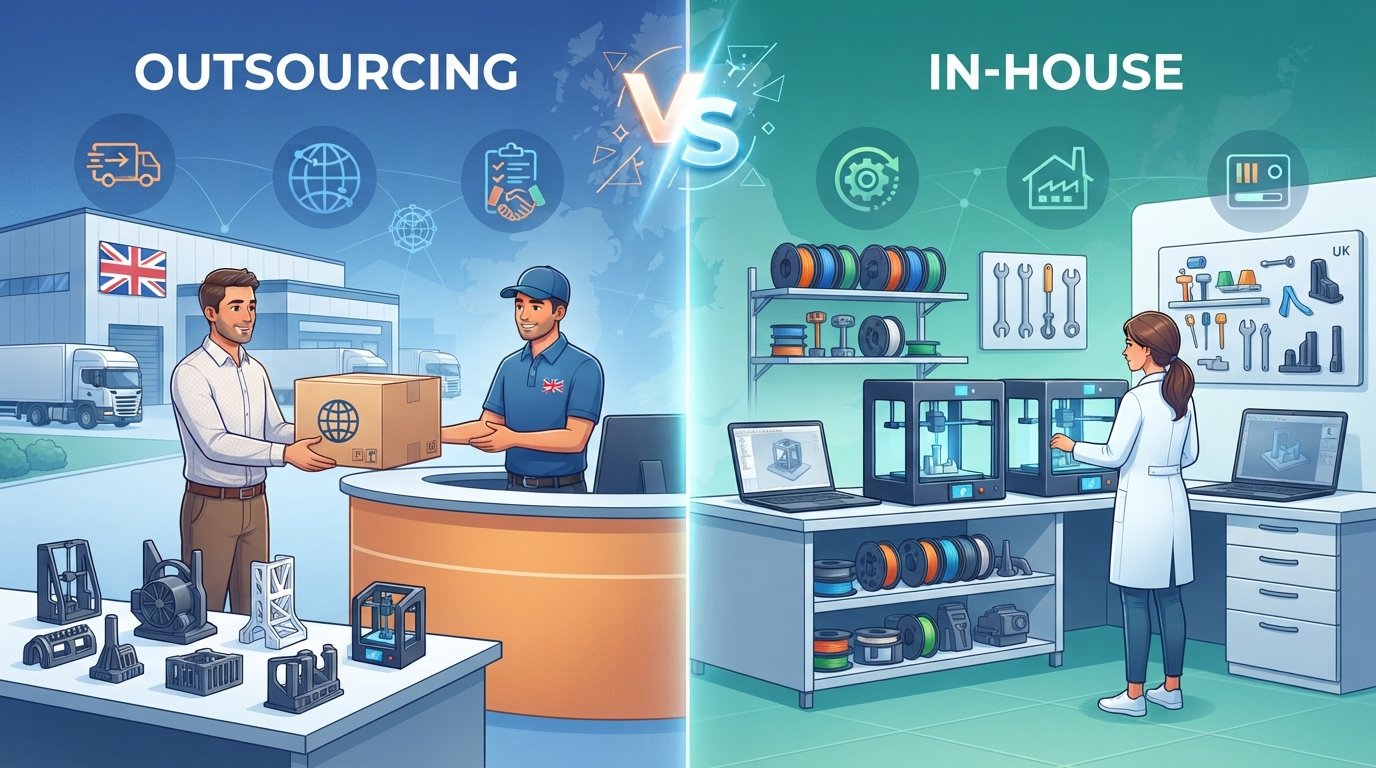 Outsourcing 3D Printing vs. In-House for UK Businesses
