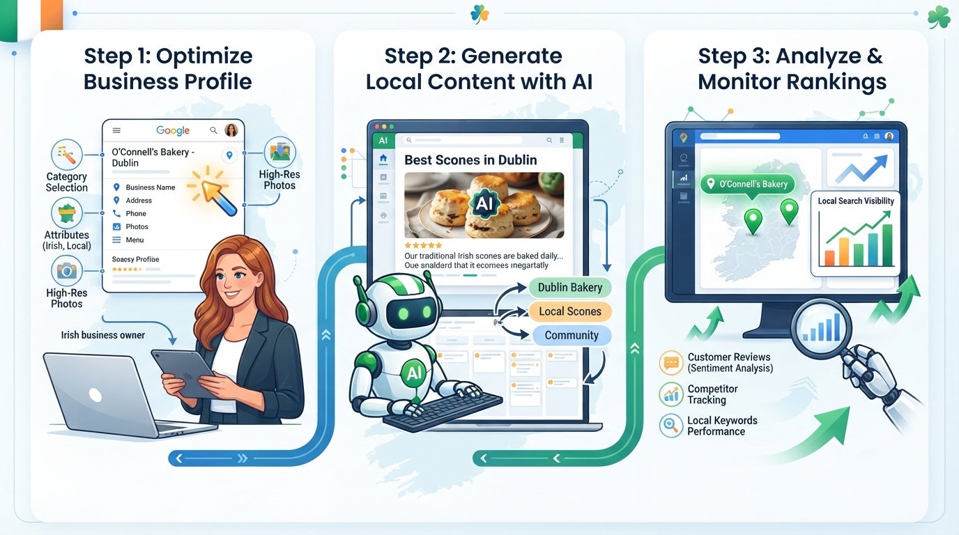 Dominate Local Google Searches for Your Irish Business with AI