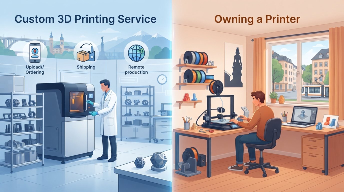 Custom 3D Printing Service vs. Owning a Printer in Luxembourg