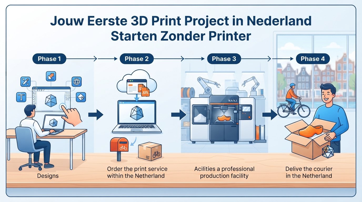 Jouw Eerste 3D Print Project in Nederland Starten Zonder Printer