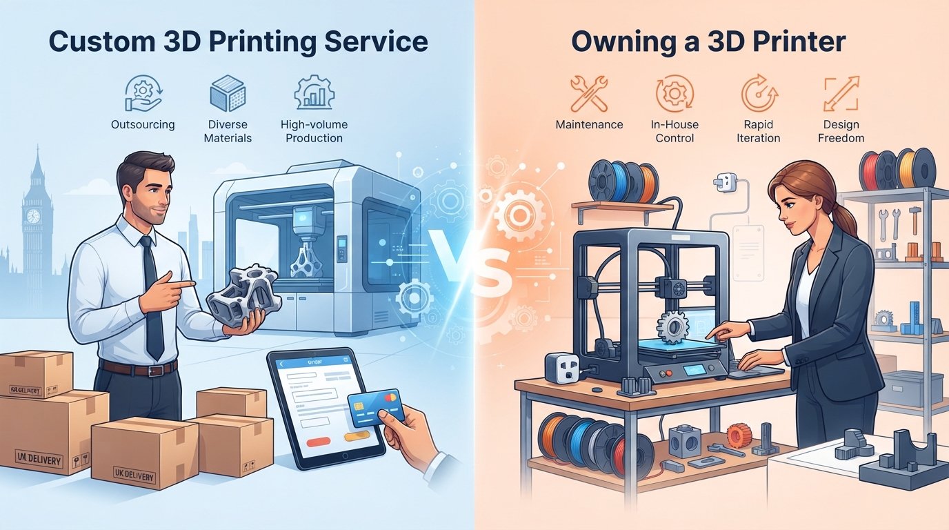 Custom 3D Printing Service vs. Owning a 3D Printer for UK Businesses