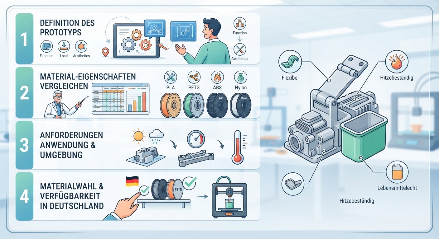 Das richtige 3D-Druck-Material für Ihren Prototyp in Deutschland wählen