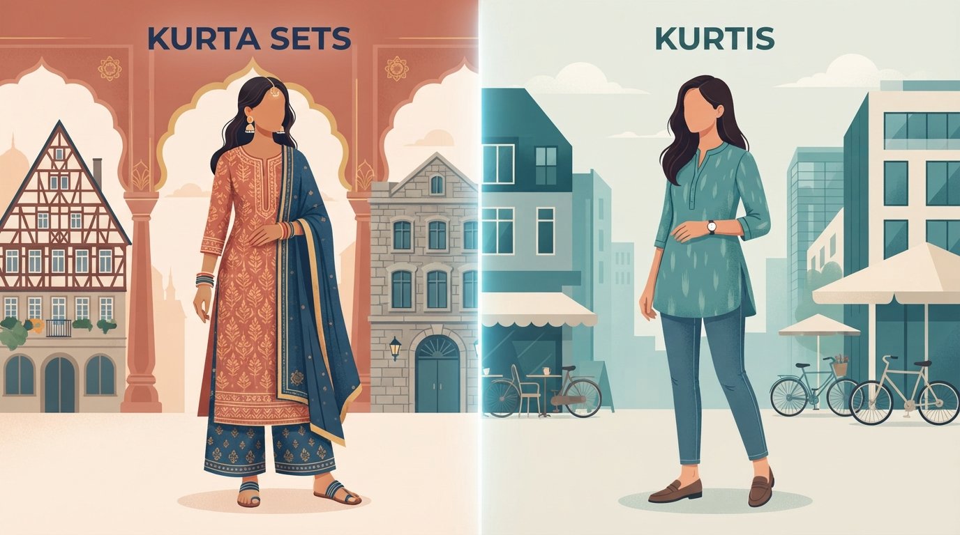 Kurta Sets vs. Kurtis: Your Guide to Indian Clothes, Germany & Irish Style