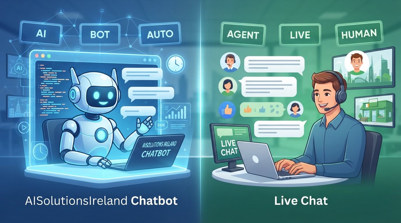 AISolutionsIreland Chatbot vs. Live Chat: Which is Best for Irish SMEs?