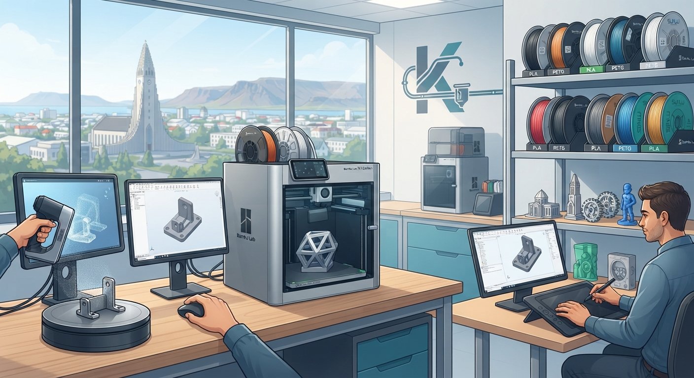 Custom 3D Printing Kópavogur | Design & Scanning Services